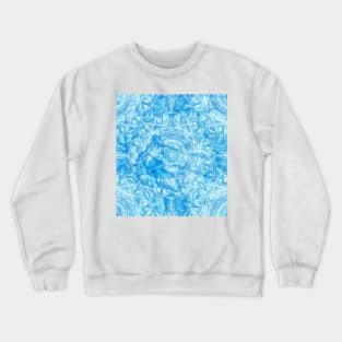 Butterfly and kaleidoscope in blue Crewneck Sweatshirt